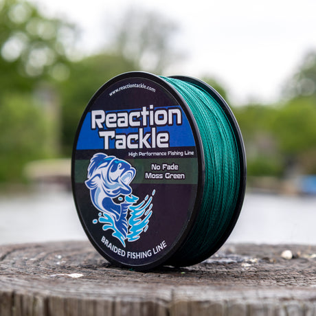 Reaction Tackle Braided Fishing Line - NO FADE Moss Green - NEW - Reaction Tackle