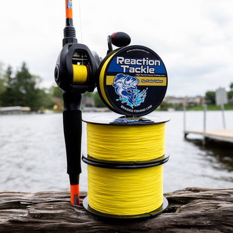 Reaction Tackle Braided Fishing Line - NO FADE Yellow - NEW - Reaction Tackle
