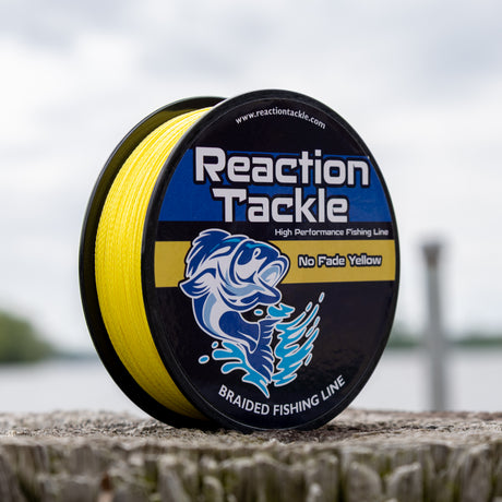 Reaction Tackle Braided Fishing Line - NO FADE Yellow - NEW - Reaction Tackle