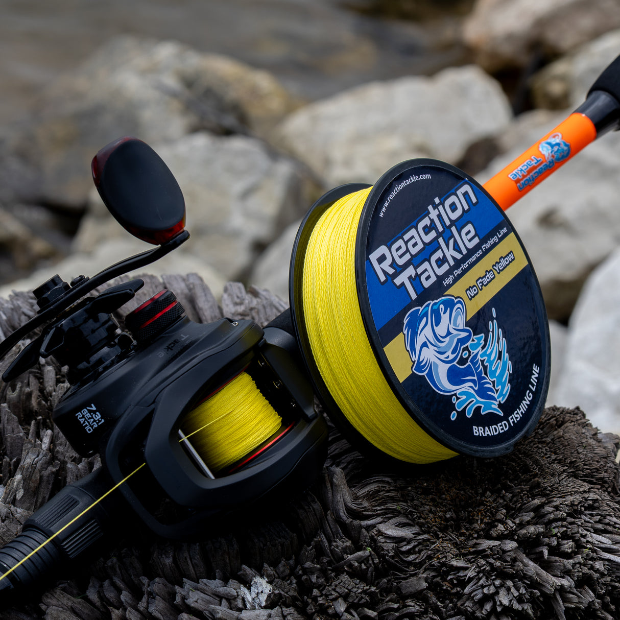 Reaction Tackle Braided Fishing Line - NO FADE Yellow - NEW - Reaction Tackle