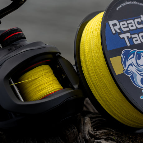 Reaction Tackle Braided Fishing Line - NO FADE Yellow - NEW - Reaction Tackle