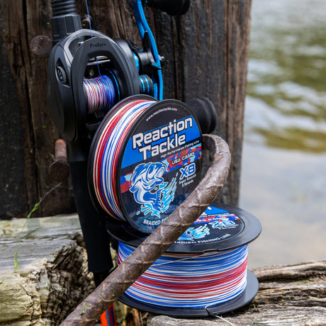 Reaction Tackle X8 Braided Fishing Line - USA Camo 8 Strand - NEW - Reaction Tackle