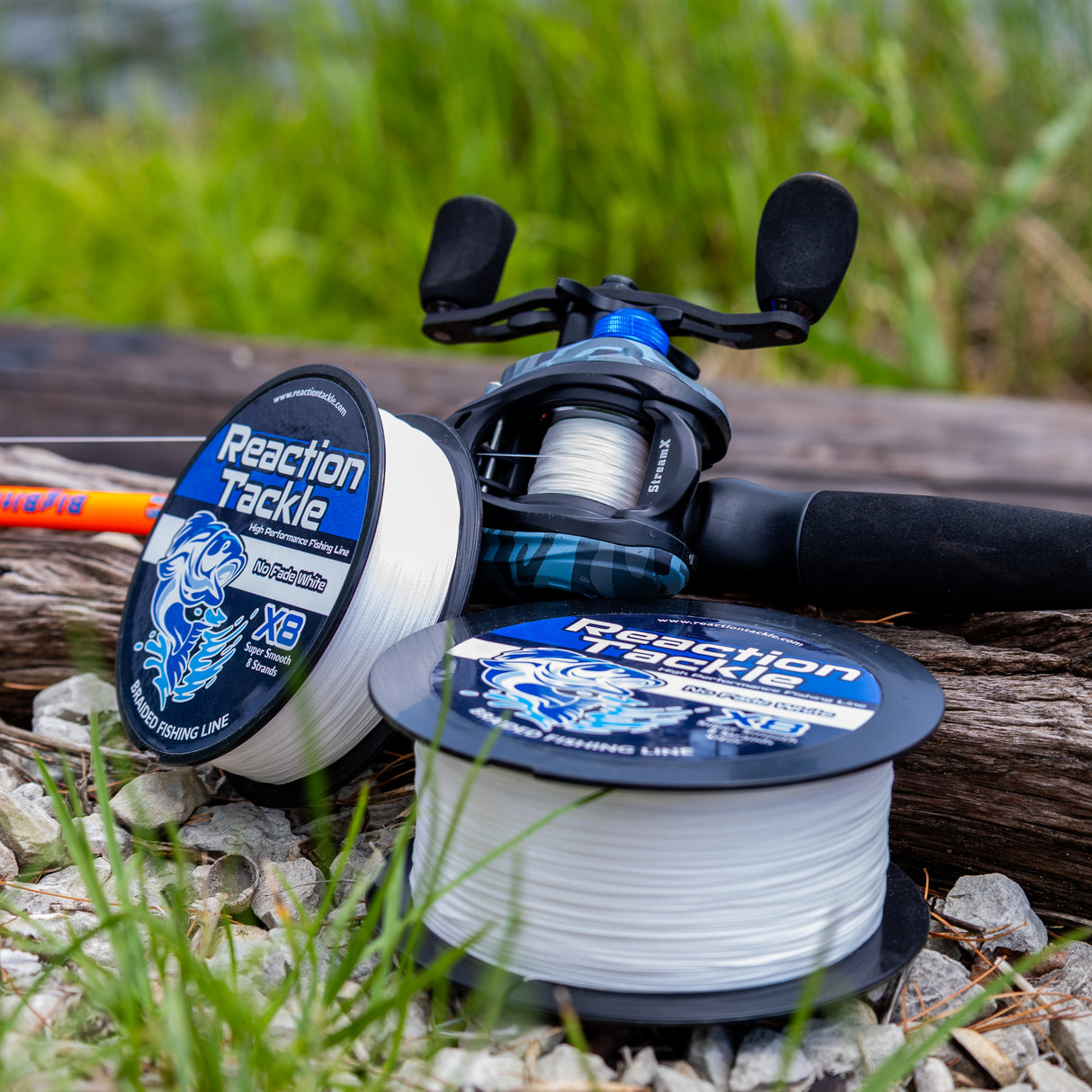 Reaction Tackle X8 Braided Fishing Line - NO FADE White 8 Strand - NEW - Reaction Tackle
