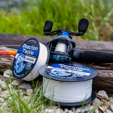 Reaction Tackle X8 Braided Fishing Line - NO FADE White 8 Strand - NEW - Reaction Tackle