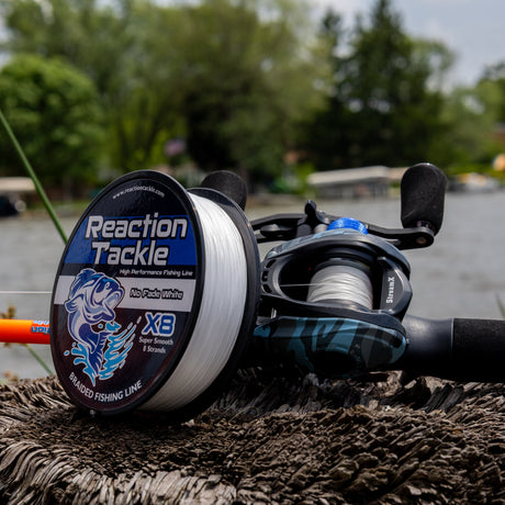 Reaction Tackle X8 Braided Fishing Line - NO FADE White 8 Strand - NEW - Reaction Tackle