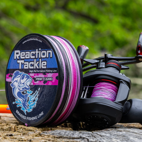 Reaction Tackle Braided Fishing Line - Pink Camo - NEW - Reaction Tackle