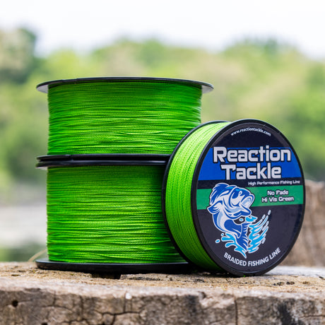 Reaction Tackle Braided Fishing Line - NO FADE Hi Vis Green - NEW - Reaction Tackle