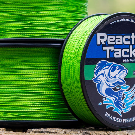 Reaction Tackle Braided Fishing Line - NO FADE Hi Vis Green - NEW - Reaction Tackle