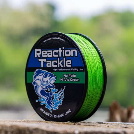 Reaction Tackle Braided Fishing Line - NO FADE Hi Vis Green - NEW - Reaction Tackle