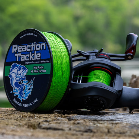 Reaction Tackle Braided Fishing Line - NO FADE Hi Vis Green - NEW - Reaction Tackle