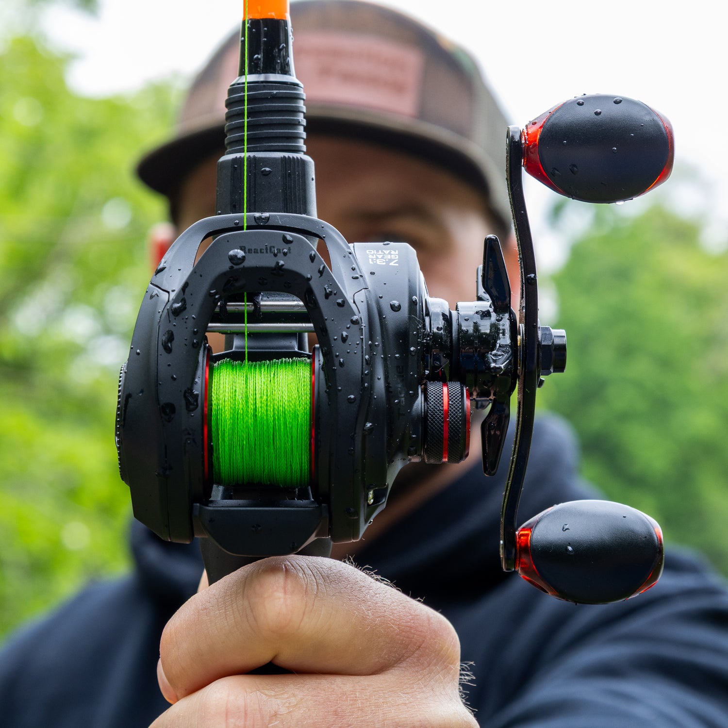 green shimano reel Reaction Tackle Braided Fishing Line - NO FADE Hi Vis Green
