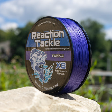 Reaction Tackle X8 Braided Fishing Line - Purple 8 Strand - NEW