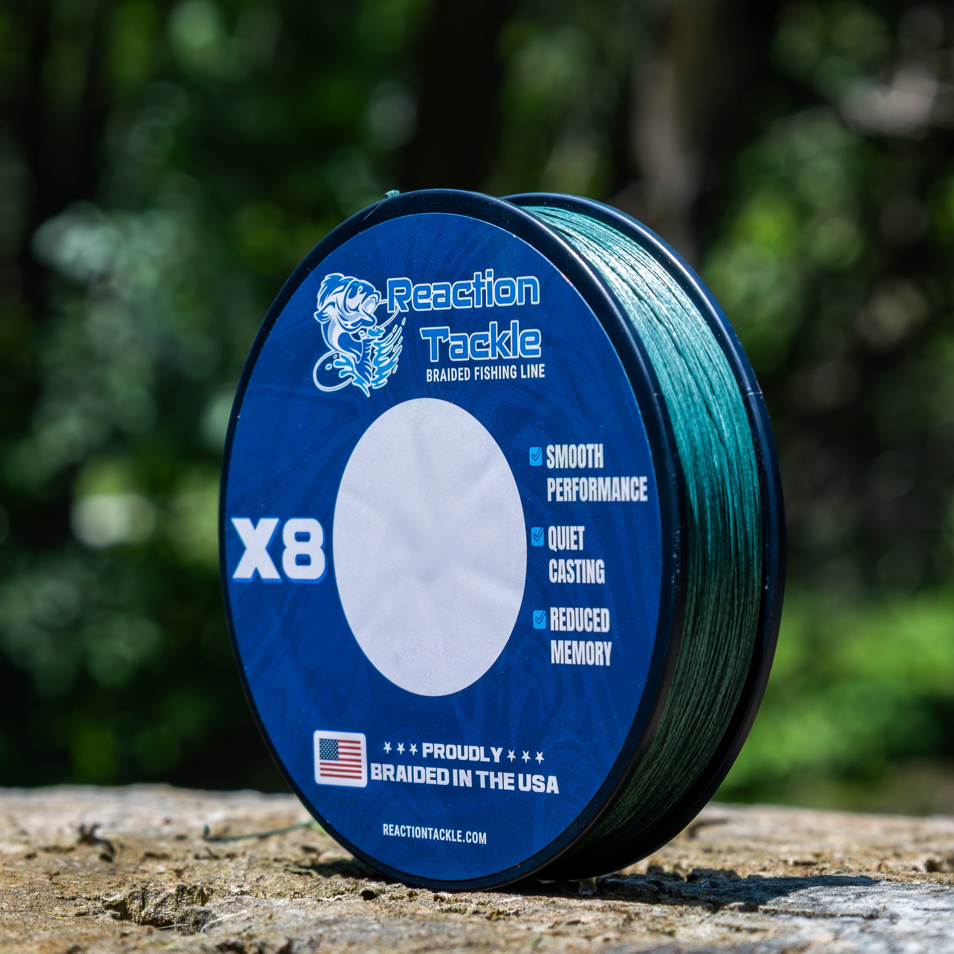 Reaction Tackle BRAIDED IN THE USA Fishing Line- 8X- NEW - Reaction Tackle