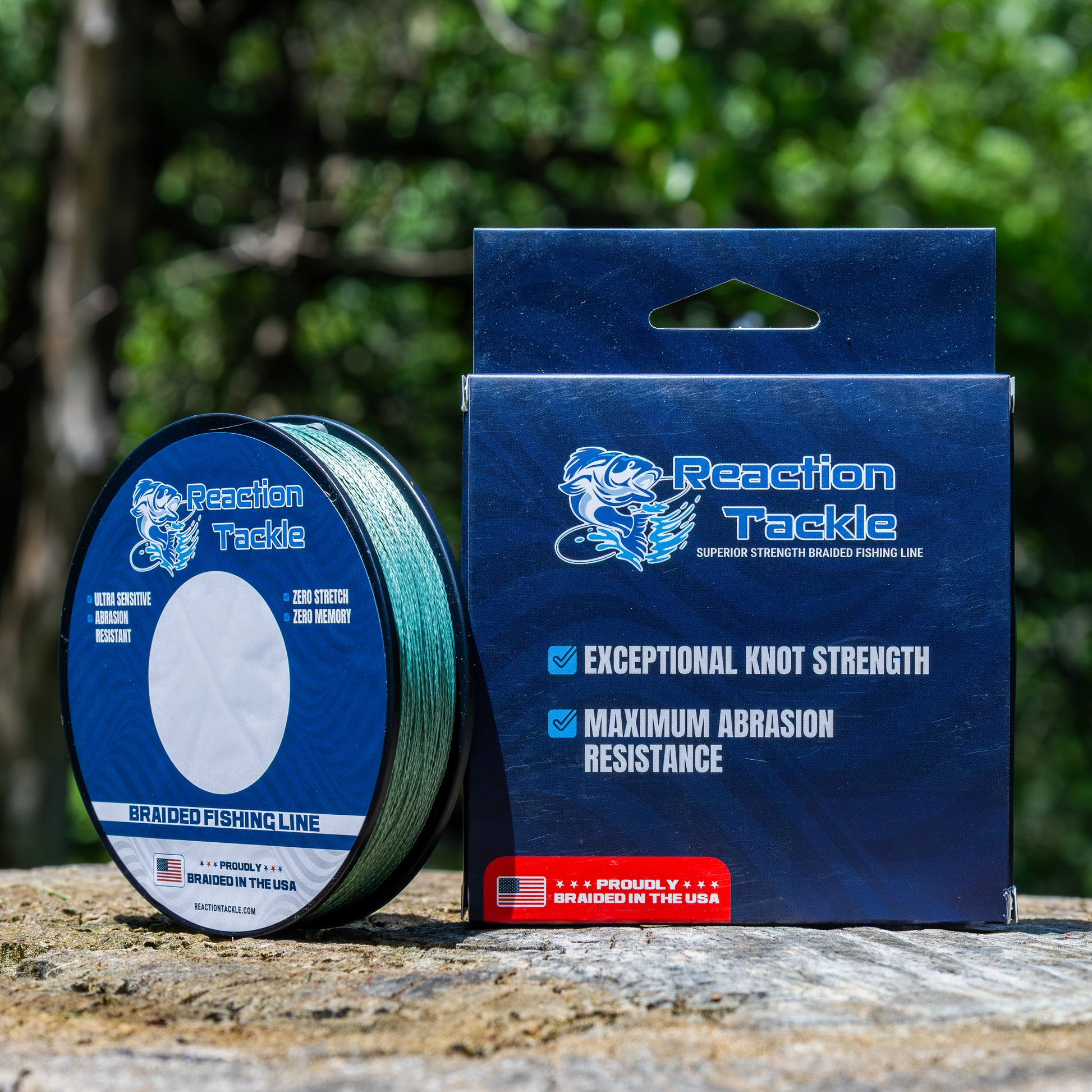Reaction Tackle BRAIDED IN THE USA Fishing Line- 4X- NEW - Reaction Tackle