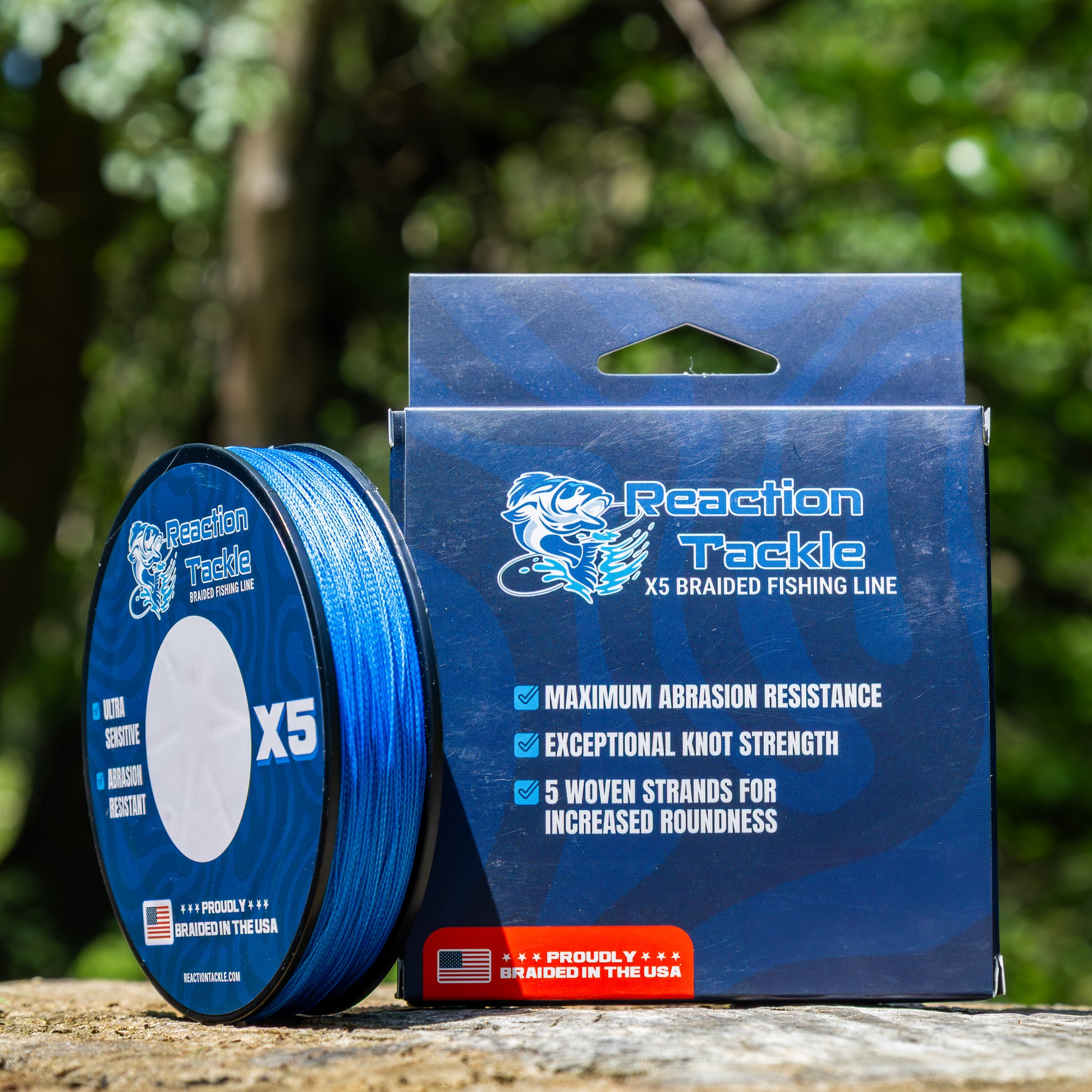 Reaction Tackle BRAIDED IN THE USA Fishing Line- 5X- NEW - Reaction Tackle