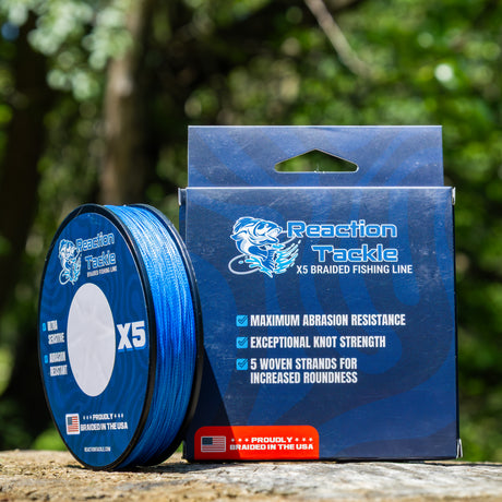 Reaction Tackle BRAIDED IN THE USA Fishing Line- 5X- NEW - Reaction Tackle
