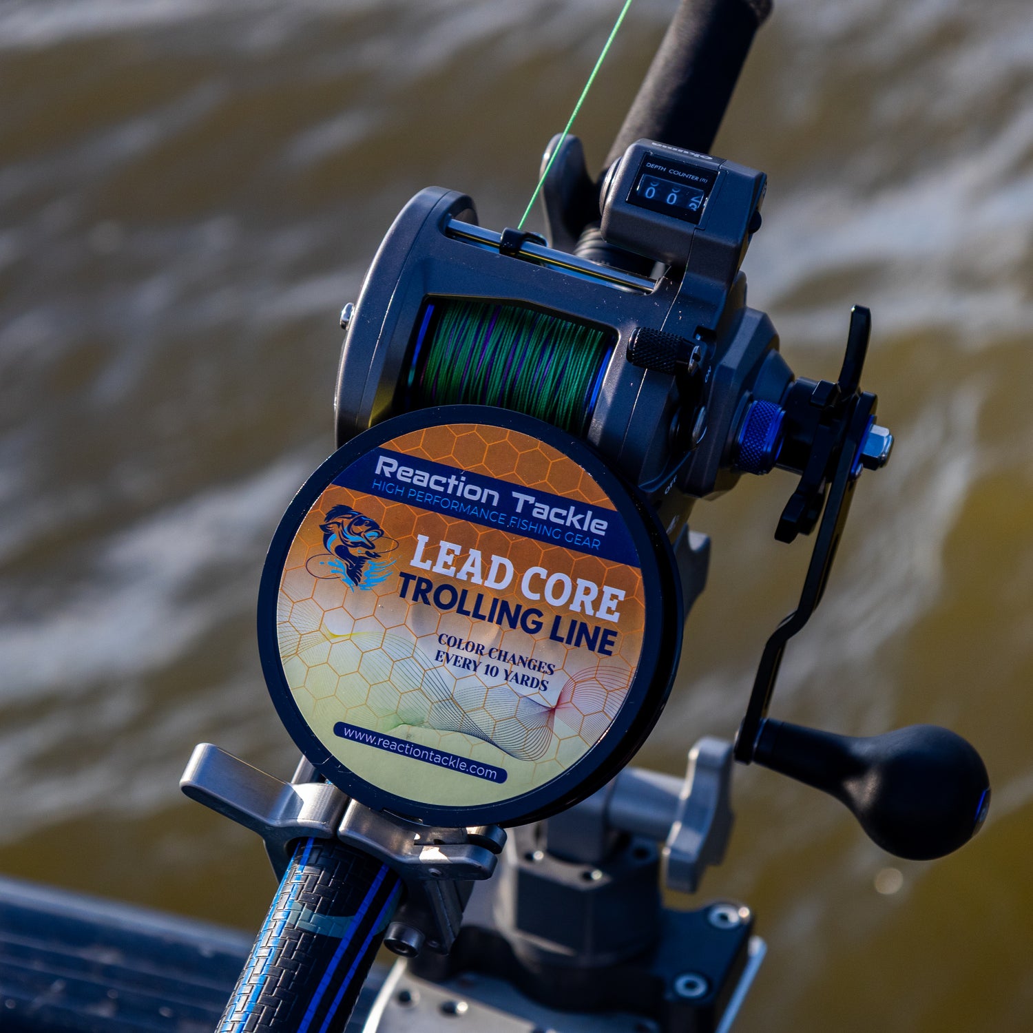 depth fishing reel Reaction Tackle Lead Core Metered Trolling Braided Line