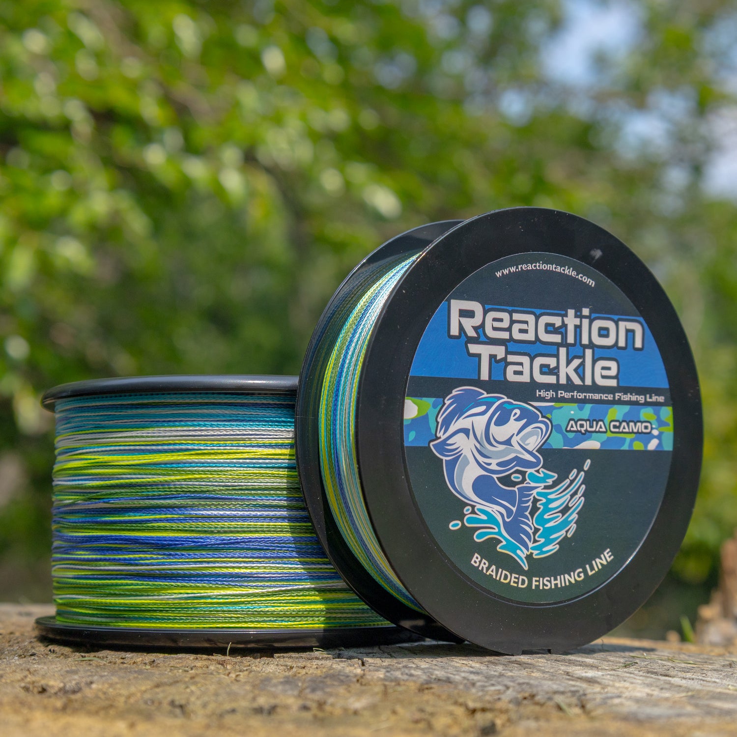 braided saltwater fishing line Reaction Tackle Braided Fishing Line - Aqua Camo