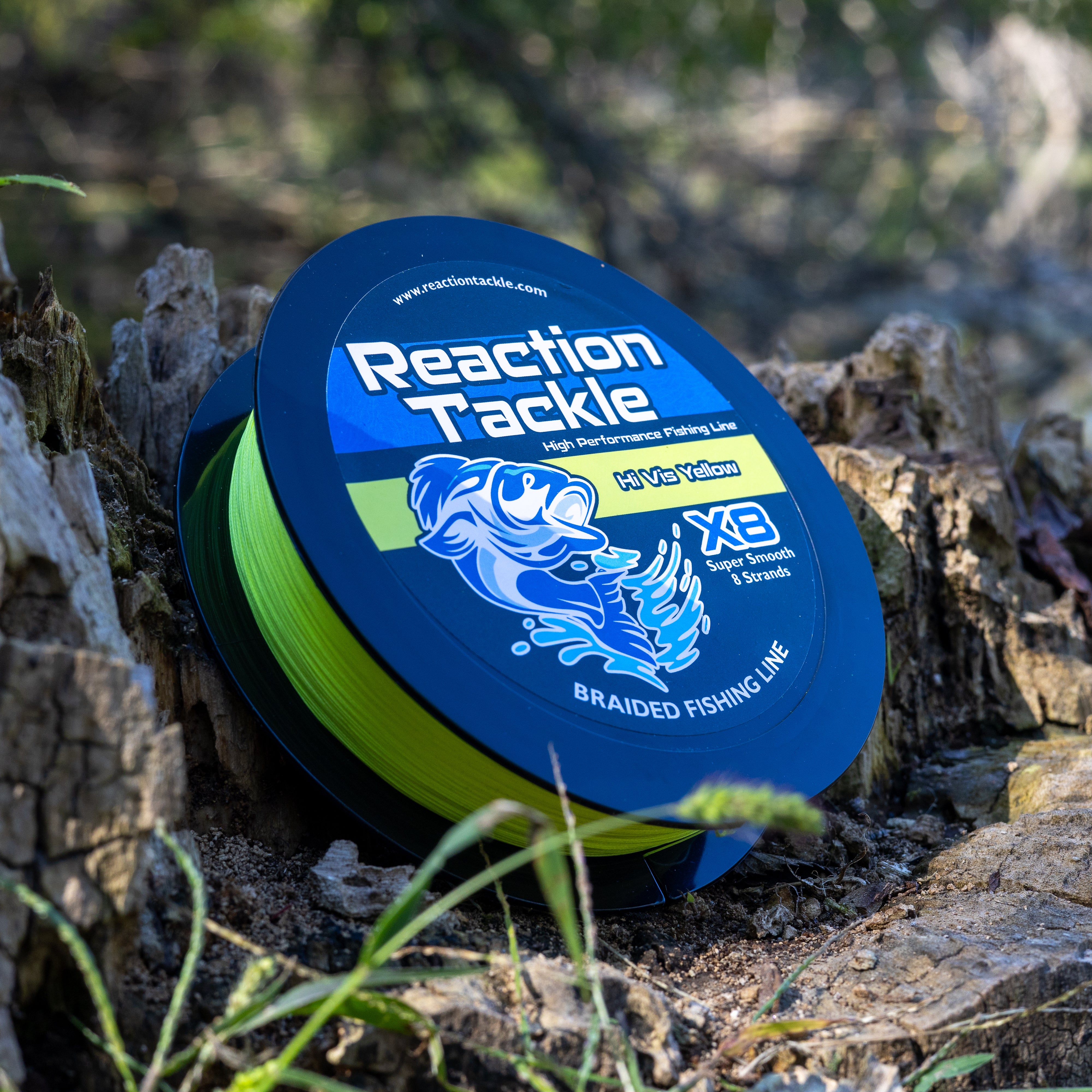 Reaction Tackle - Hi-Vis Yellow Braided Fishing Line X8 8-Strand
