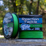 Reaction Tackle X8 Braided Fishing Line - Hi Vis Green 8 Strand - Reaction Tackle
