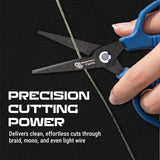 Tijeras de pesca Reaction Tackle de 4.5" con cordón retráctil y mosquetón - NUEVO