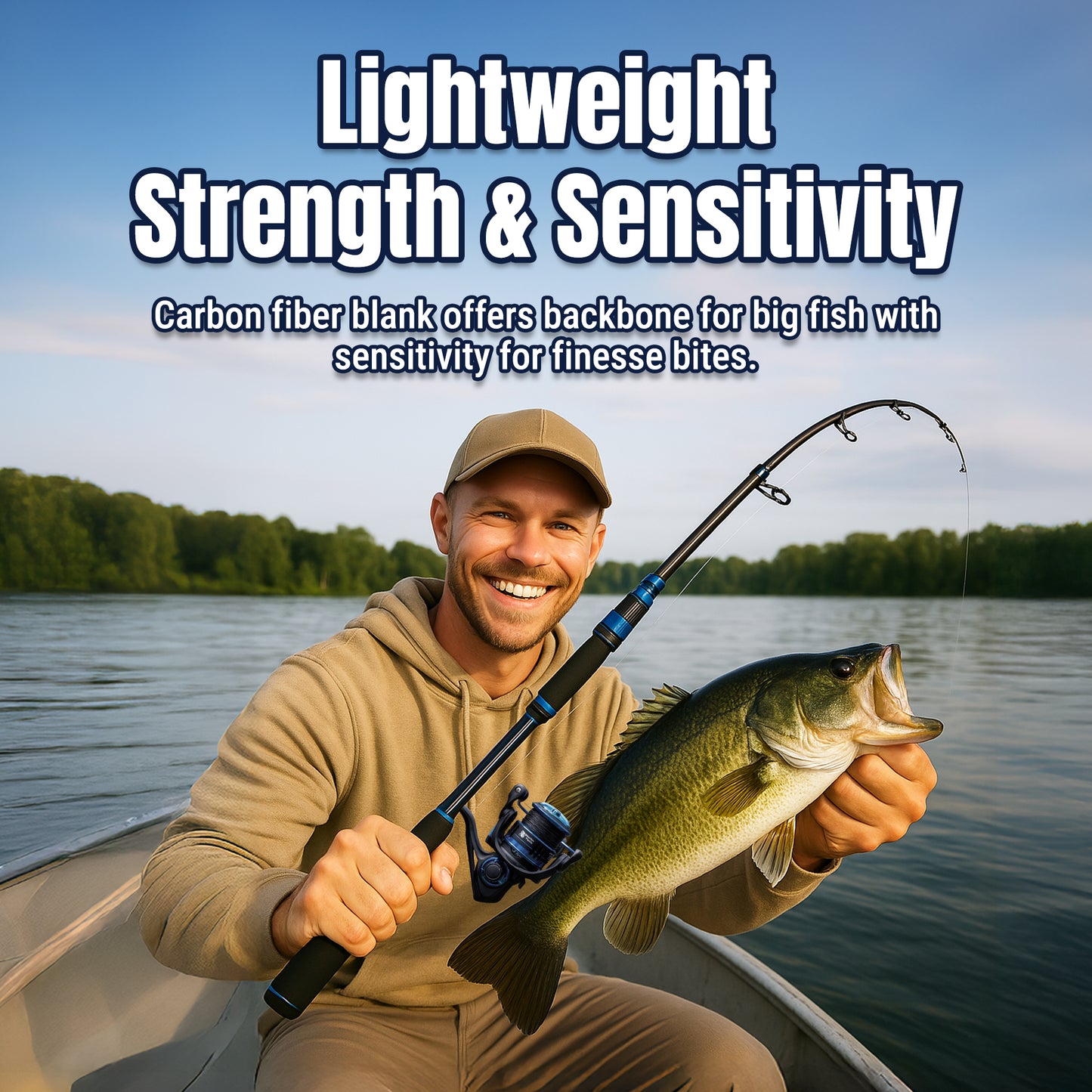 Reaction Tackle Telescopic Spinning Rod – Carbon Travel Fishing Rod – Collapsible Rod for Freshwater and Saltwater - NEW - Reaction Tackle