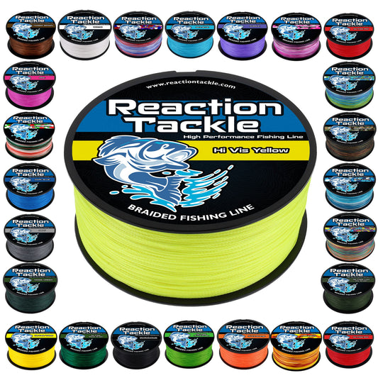 4 STRAND BRAIDED FISHING LINE: 150 - 3,000 YARDS, DURABLE PRO GRADE PERFORMANCE FOR SALTWATER & FRESHWATER - REACTION TACKLE