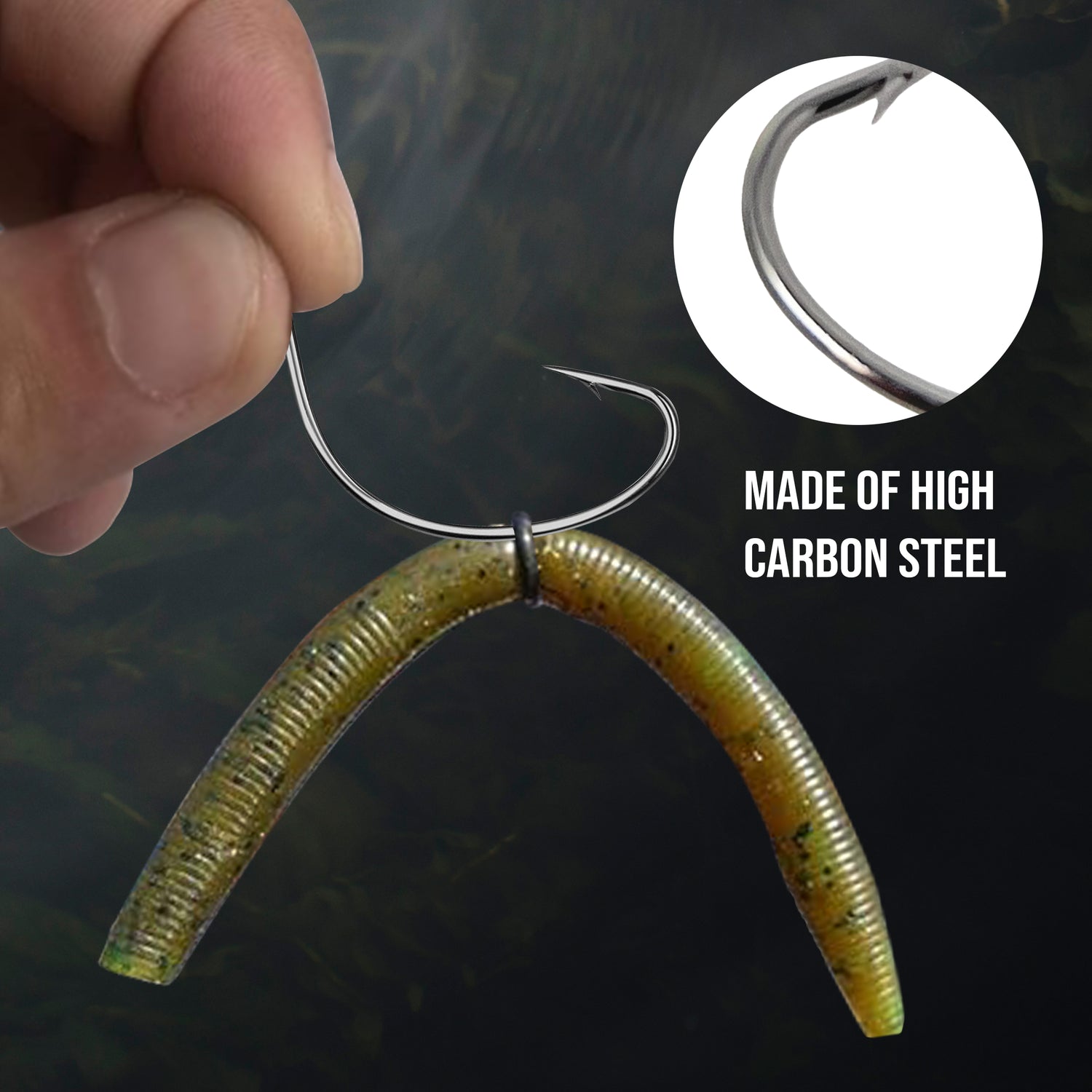 Reaction Tackle Wide Gap Wacky Hooks (25-PACK) #2/0 / Wire Weed Guard
