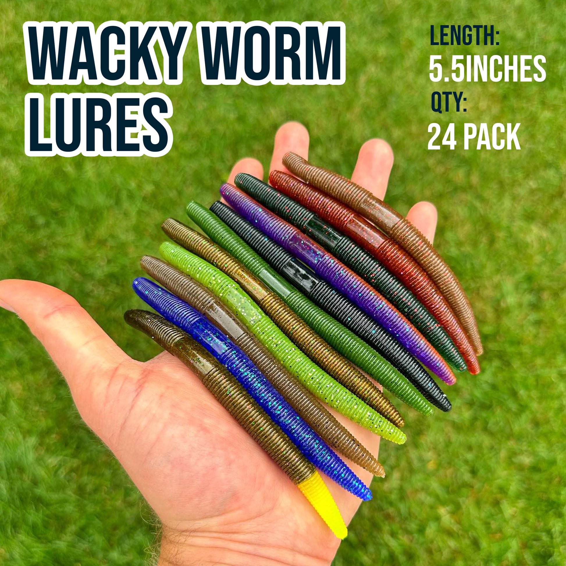91Pcs Wacky Worm Fishing Lure Kit Soft Plastic Fishing Lures Grub