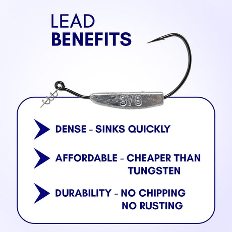 Reaction Tackle Lead Weighted Swimbait Hooks (10-PACK) - Reaction Tackle