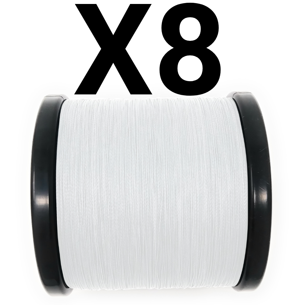 white braided fishing line Reaction Tackle X8 Braided Fishing Line - NO FADE White 8 Strand