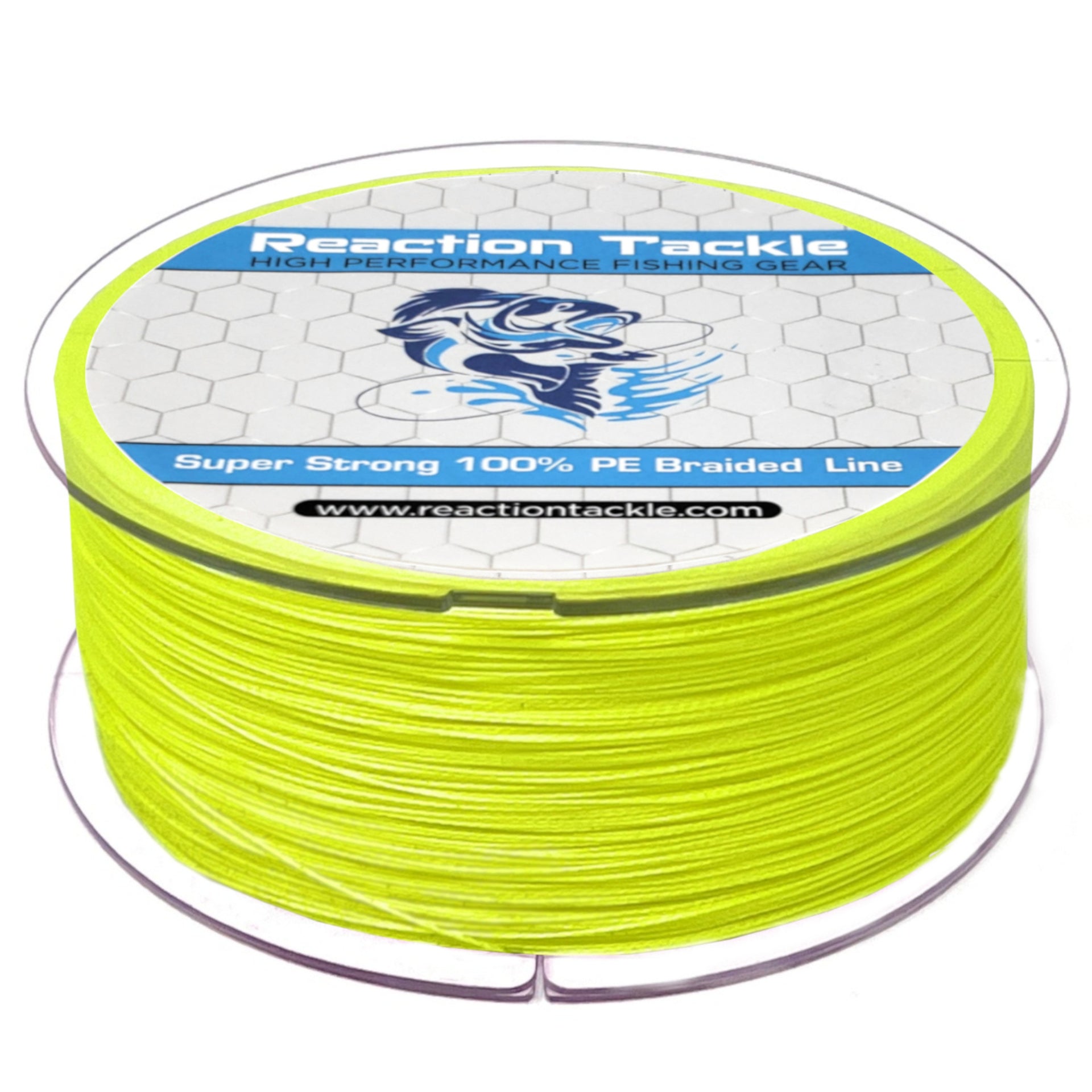 Reaction Tackle High Performance Braided Fishing Line- Fluorescent Yellow -  65lb / 500yds / Fluorescent Yellow 
