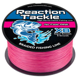 Reaction Tackle X8 Braided Fishing Line - NO FADE Pink 8 Strand - NEW