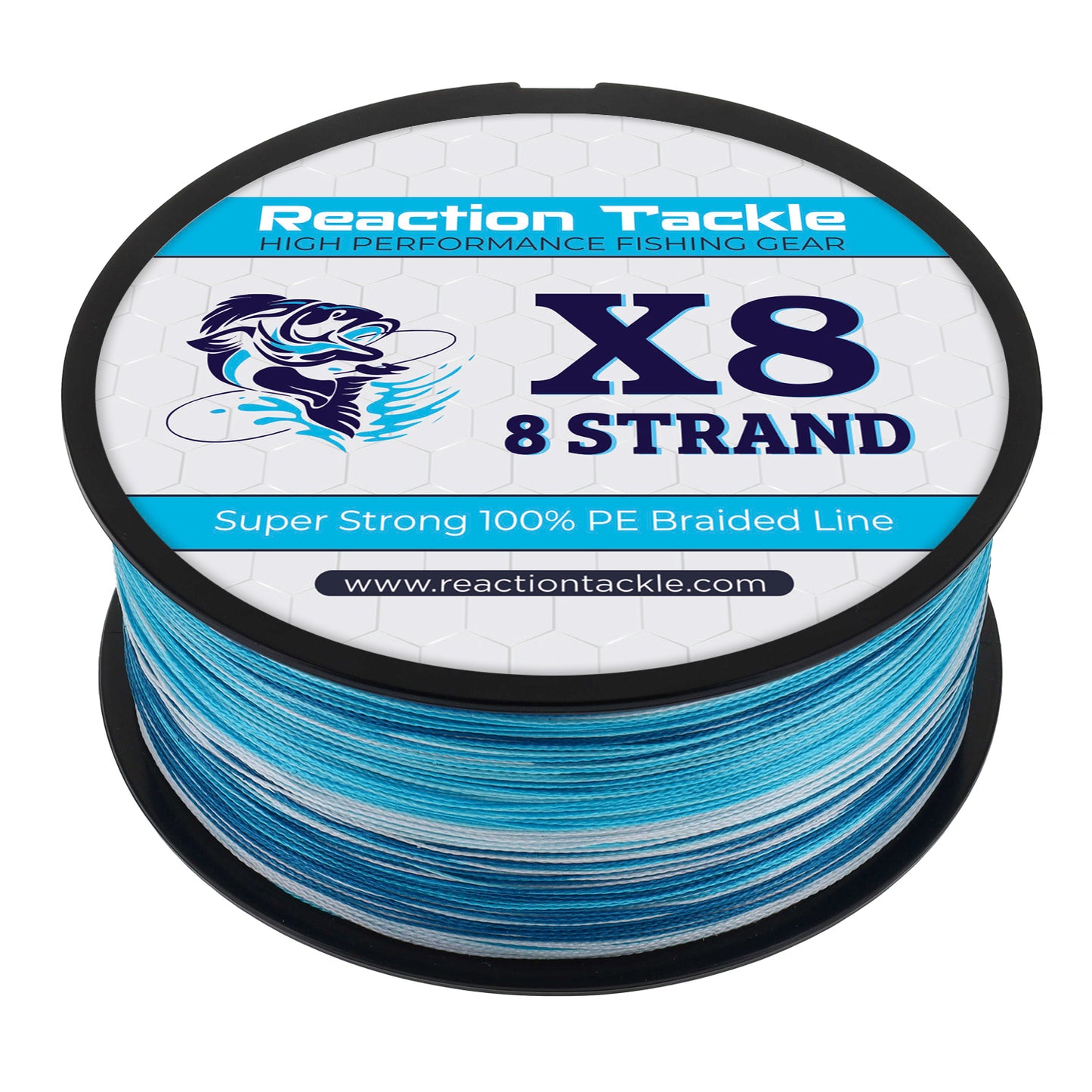 Reaction Tackle X8 Braided Fishing Line - Blue Camo 8 Strand - Reaction Tackle