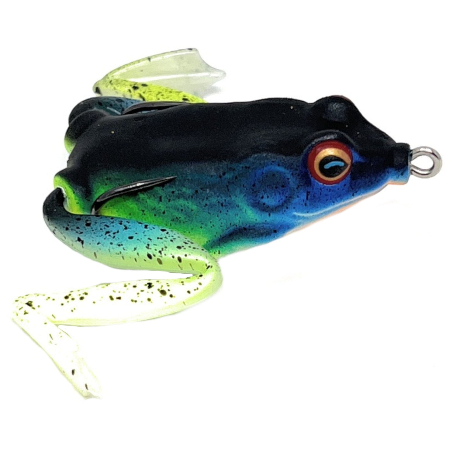 a head and looney frog fish lure Lucana Argus Topwater with Spinner | 3.5 Cm | 7 Gm with the appearance of a small mouse or small creature Rainy's Rattlin' Frog Firetiger 04