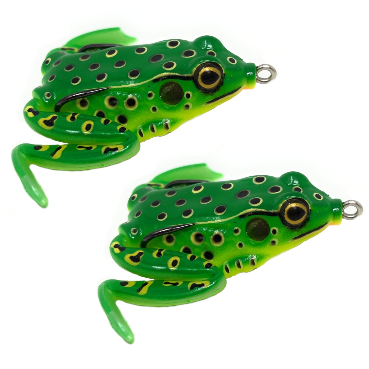 bass frog lures Reaction Tackle 2.5" Hollow Body Frogs / 2-Pack Available in a variety of colors and measuring in at 4 Inches and 5/8 oz 6pcs Soft Frog Fishing Lure