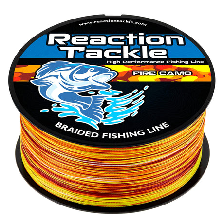 Reaction Tackle Braided Fishing Line - Fire Camo - NEW - Reaction Tackle