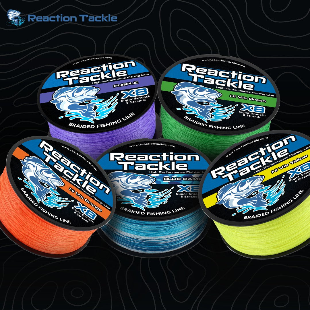 Reaction Tackle X8 Braided Fishing Line - Purple 8 Strand - NEW