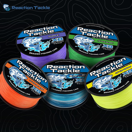 Reaction Tackle X8 Braided Fishing Line - Purple 8 Strand - NEW