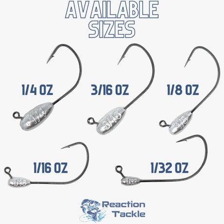 Reaction Tackle Lead Tube Jig Heads-10-Pack - Reaction Tackle