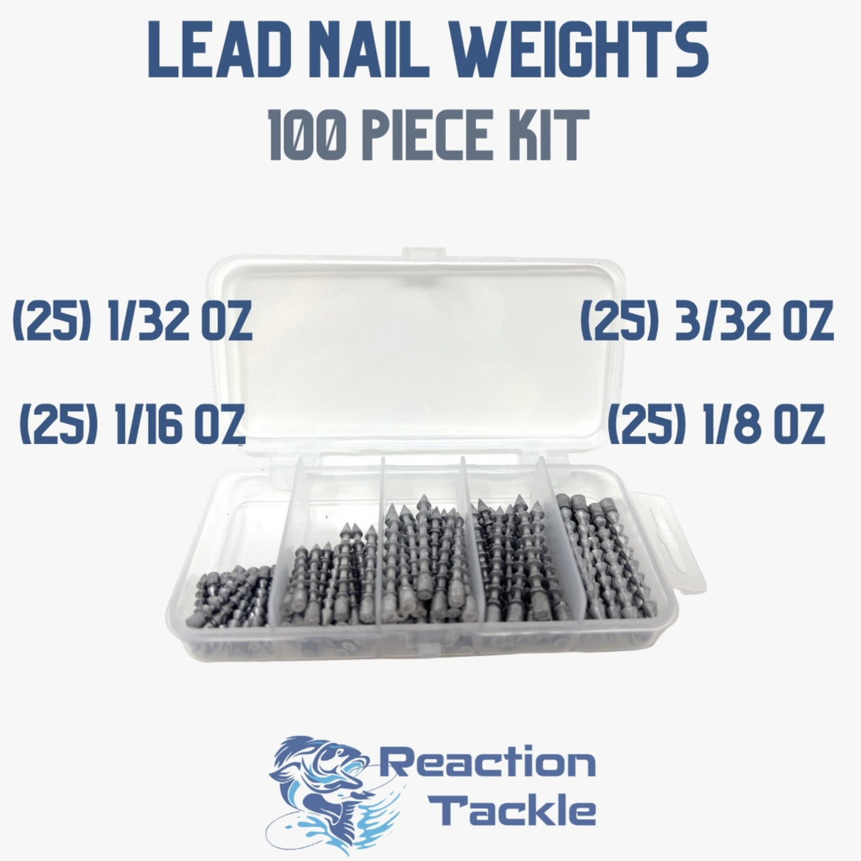 Reaction Tackle Lead Nail Weights/Insert Sinkers - Reaction Tackle