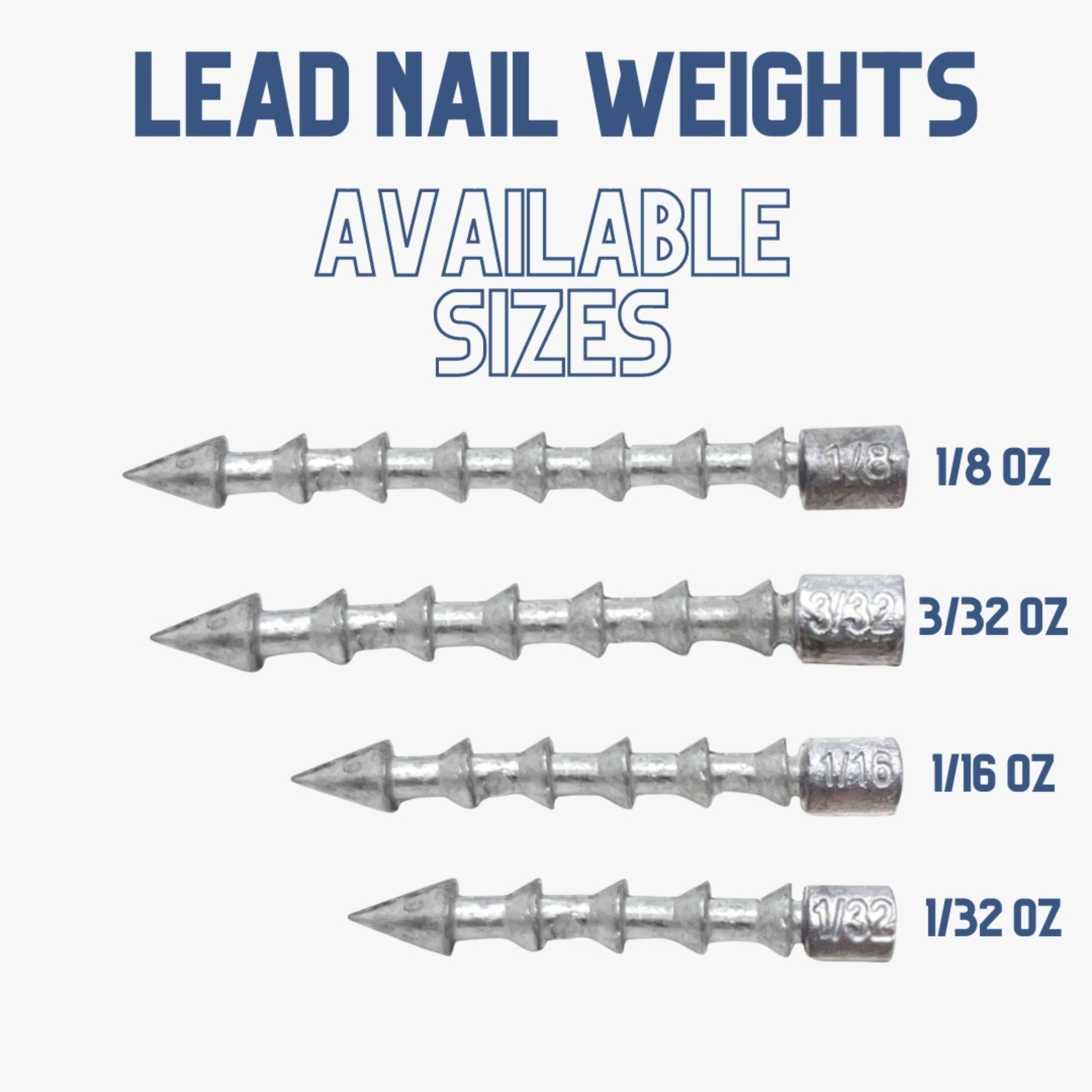 Reaction Tackle Lead Nail Weights/Insert Sinkers - Reaction Tackle