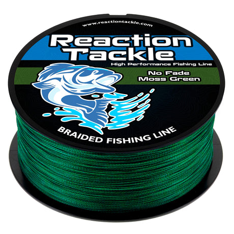Reaction Tackle Braided Fishing Line - NO FADE Moss Green - NEW - Reaction Tackle