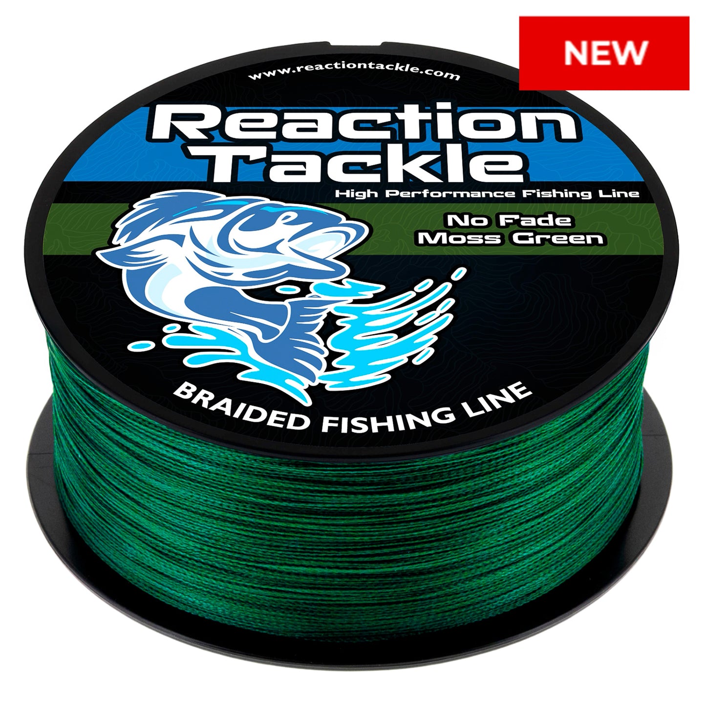 Reaction Tackle Braided Fishing Line - NO FADE Moss Green - NEW - Reaction Tackle