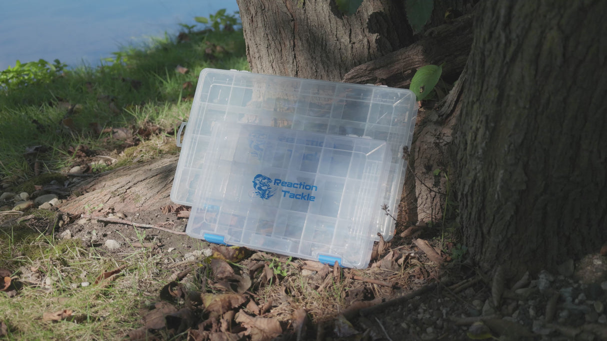 Reaction Tackle Bandeja de aparejos básicos - Diseño asequible y ligero con 2 clips seguros