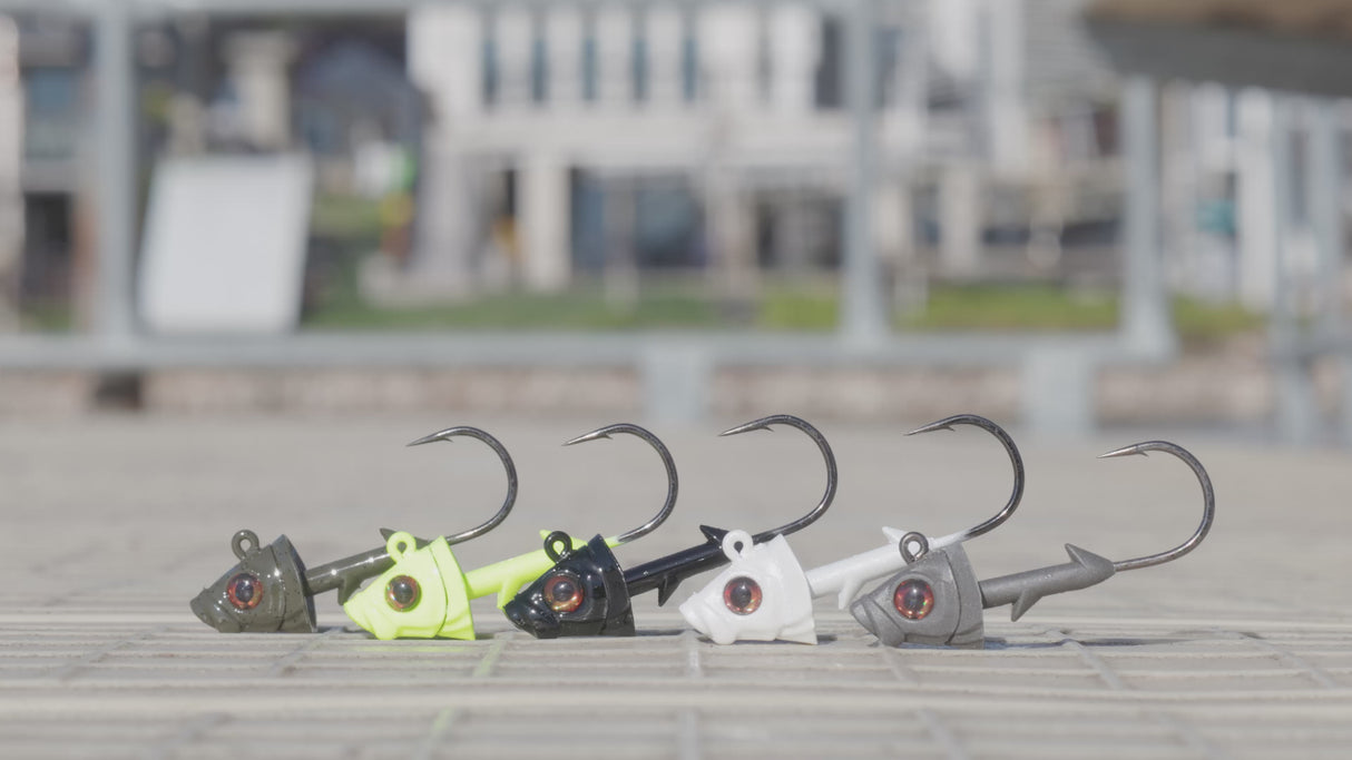 Reaction Tackle 97 % reiner Wolfram-Swimbait-Jig mit realistischem Fischkopf – 5er-Pack