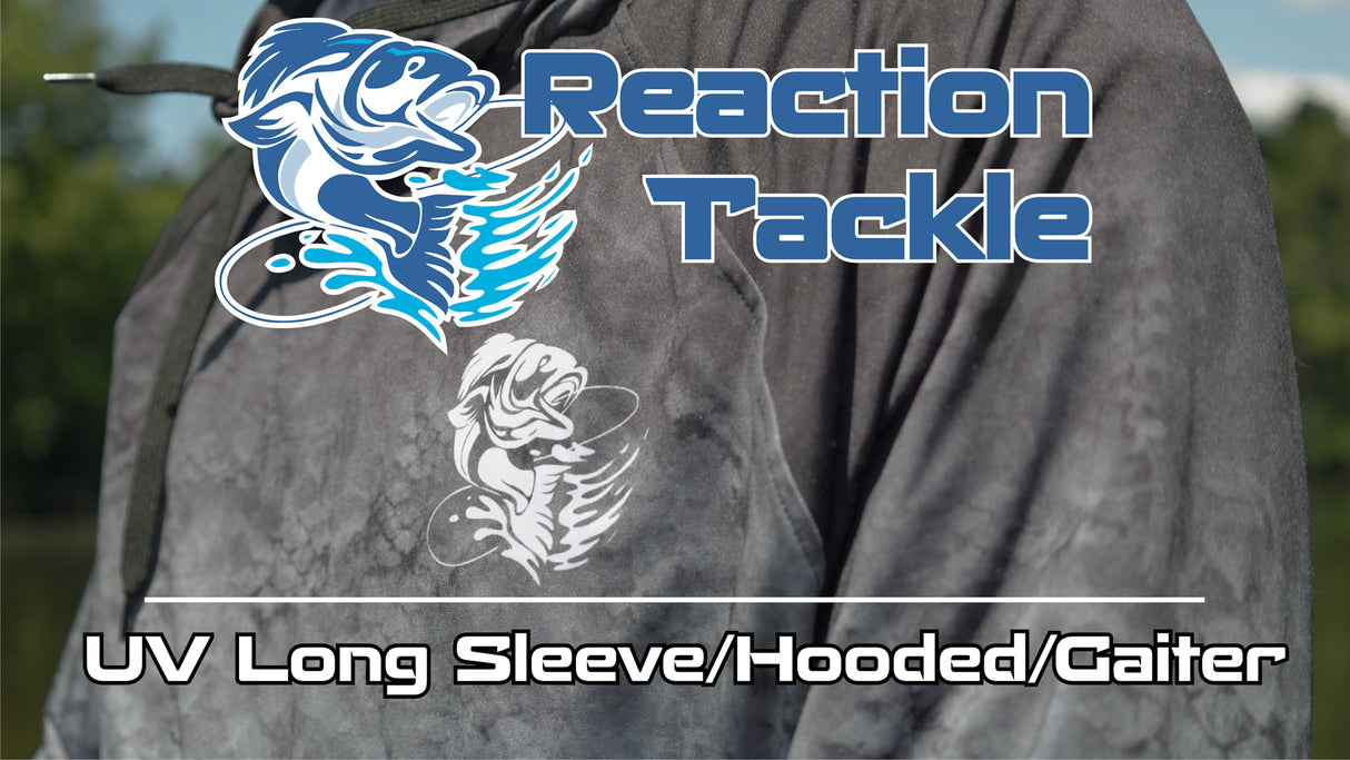 Reaction Tackle SPF UPF 50+ Long Sleeve/Hood/Gaiter Fishing Shirt
