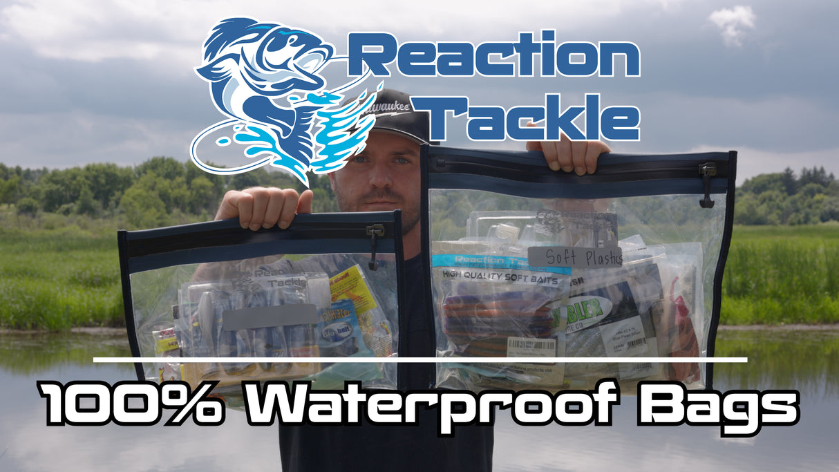 Reaction Tackle 100% Waterproof Tackle Storage Bags - Airtight and Waterproof  – 2PK