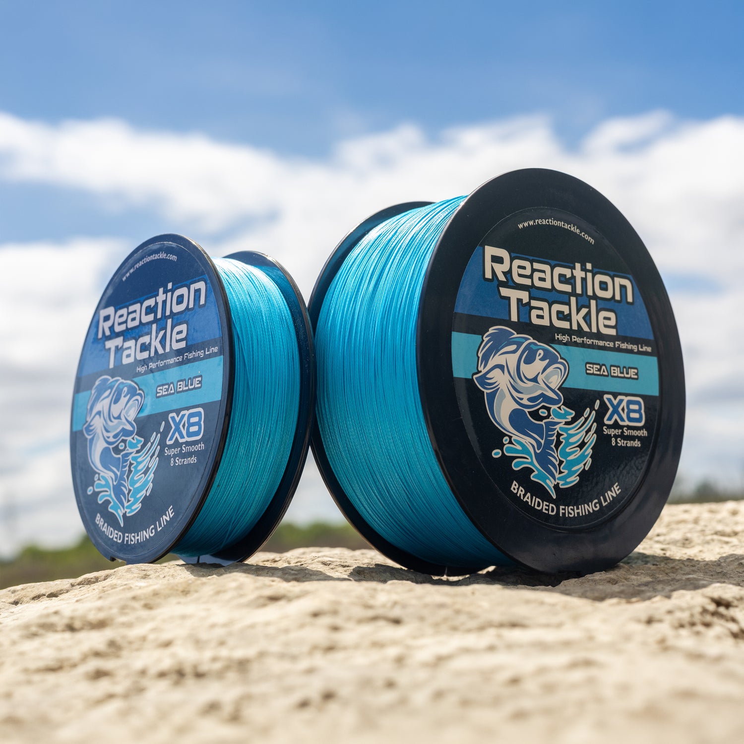 braided line for sea fishing Reaction Tackle - Sea Blue Braided Fishing Line X8 8-Strand