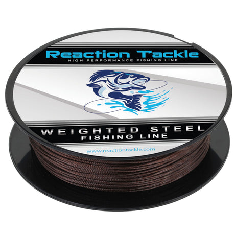 Reaction Tackle Weighted Stainless Steel Trolling Line 45LB- Premium Weighted Fishing Wire - Reaction Tackle